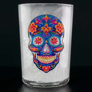 CoolDownDrink-Glas mit Bedruckung Mexican Skull, personalisiertes Glas, selbstkühlendes Glas